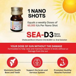 SEA D3 Nano Shots/Vitamin D3 60000 I.U Suga Free Oral Solution Syrup(8 Shots Of 5Ml Each) = 2 Boxes, 1 Count image 2