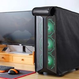 EDRAK® PREMIUM PC Computer CPU Cover For Dustproof Waterproof Skechproof | 7.5W x 16H x 17D Inch/19W x 41H x 44D CM Desktop CPU MINI TOWER Accessories(BLK) image 5