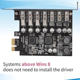 PCIE to USB 7 Port Expansion Card, PCI Express USB Add in Card, Internal USB 7 Port Front Expansion Card for XP 7 8 10 11 Linux image 4