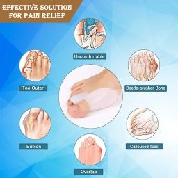 2Pcs Hammer Toe Straightener, Broken Toe Wraps,Toe Cushioned Bandages,Hammer Toe Splints For Correcting Hammer Toes, Overlapping Toes (Silicone Toe Separator, Bunion) image 1