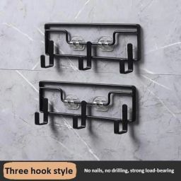 Punch-Free Hooks for Hanging Coats and Hats/Cloth-Towel Hanger/Hooks Behind The Door Hanger/Bathroom Accessories/Strong Adhesive Kitchen Hooks (Three Hook Style, 1) image 5
