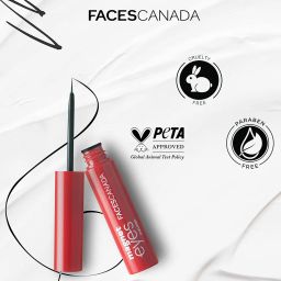 FACES CANADA Magneteyes Eyeliner - Black, 3.5ml | Intense Matte Finish | Quick Drying | 24HR Long Lasting | Fine Tip For Precise Smooth Application | Almond Oil Enriched | Waterproof | Smudgeproof image 4