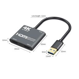 Pi+® (PiPlus®) HDMI Video Capture Card with Loop Out, HDMI to USB 3.0 Video Capture Card Converter Adaptor 4K HD 1080P for PC Laptop Projector HDTV Compatible with Windows XP, MAC, Linus System image 2