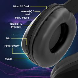 ZEBRONICS Zeb-Thunder PRO On-Ear Wireless Headphone Up to 60 Hours Playback, Wired Mode, USB-C Type Charging(Black) image 5