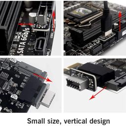 USB Front Panel Adapter USB 3.0 Front 19PIN to 3.1 Type C Front Panel Header Type E Adapter 20 to 19 Pin Expansion Card image 5