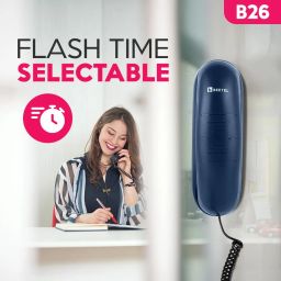 Beetel B26 Corded Slim Landline Phone,Ringer Volume Control,Wall/Desk Mountable,Ringer On/Off Switch,Clear Call Quality,Compact Design,Tone Pulse/Flash/Redial Function (Made in India) (Blue)(B26) image 4