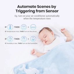 Broadlink RM4 Mini Smart Remote And Sensor Cable Set RM4 Mini S, Universal IR Remote Control Hub With Temperature Humidity Monitor USB Cable, Compatible With Alexa, Google Home, IFTTT, Black image 2