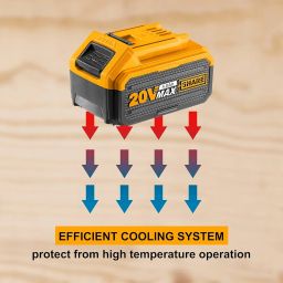 Ingco Lithium-Ion Battery Pack, 20V 4.0Ah Battery, Compatible With 20V Power Tools, Led Battery Power Indicator, Charger Not Included image 3