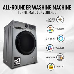 Panasonic 7 kg 5 Star Inverter Fully Automatic Front Loading Washing Machine with Built-In Heater (NA-147MH2L01, Dark Silver, 2024 Model) image 3