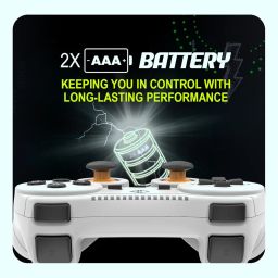 Cosmic Byte Nexus Wireless Controller for PC | Dual Vibration, Sensitive Triggers, Fast Response | Powered by 2 AAA Batteries (Not Included) (White) image 5