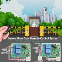 DieseRC Safe Remote Control Switch DC 12V 24V 30V Wireless 433Mhz RF 10A Relay Receiver with 2 Transmitters for Motor Light Gate Door DIY Controller image 1