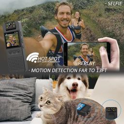 Body Mounted Compact Portable WiFi 1080p HD Security DVR Camera with Easy Pocket Clip for Mounting, 1.3" LCD Display, Night Vision, Single Button Easy Operation image 5