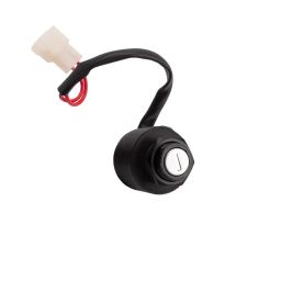 Deutsche Black Cylindrical Finish New Ignition Starter Lock Compatible with Bullet Electra Twin Spark (2013 Model) / Electra 350 KS/ES (2013 Model) (2 Wires), Switch Lock with 2 Keys | 2 PIN image 1