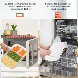 GREENDARK 5 Grid Reusable Snackle Box Food Storage Container Fridge Organizer BPA-Free Container Serving Tray for Snack, Fruit, Candy, Nuts image 5
