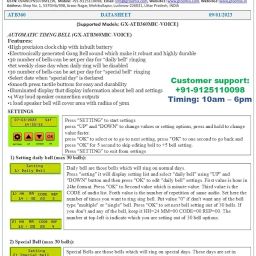Automatic School Bell/Voice annoucement System in Hindi English & Music for Schools Colleges Industries periodic bell (ATB360MIC-VOICE Controller with 4pc 20W loudspeaker and 1pc Microphone) V7.3 image 4