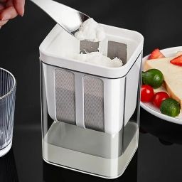 Attilio Greek Yogurt Maker Strainer, 1100ml Fine Mesh Strainer With Lid, Multifunctional Filter, Curd Maker for Home, Cheese, 11 x 9 x 18 Centimeters, White image 2