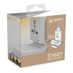 Cona Standy Multiplug 3 +1 - (White) - (Material -PC) - Unit 2 Nos image 5