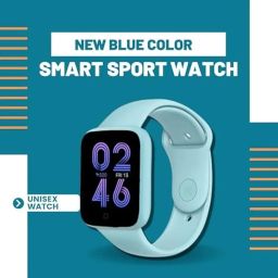 Techking Buy ONE GET ONE D20 Touchscreen Smart Watch Bluetooth Smartwatch with Heart Rate Sensor and Basic Functionality for All Boys & Girls (Sky Blue Color) image 2
