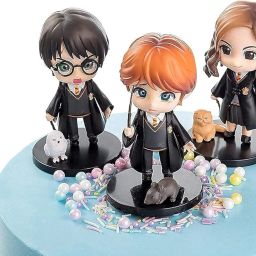 Tinion|| Harry Potter 3pc Set with pet Action Figure Special Edition Action Figure for Car Dashboard, Decoration, Cake, Office Desk & Study Table (Pack of 3) (Height-8 cm) image 1