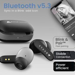 Boult Z20 Truly Wireless Bluetooth Ear Buds with 51H Playtime, Zen™ Calling ENC Mic, Made in India, Low Latency Gaming, Touch Controls, Rich Bass Drivers, TWS Earbuds Bluetooth Wireless (Jet Black) image 4
