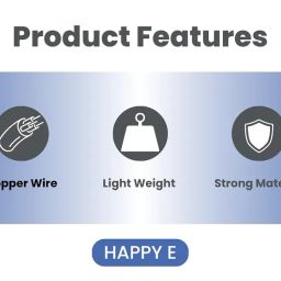 HAPPY E Table Lamp for Reading and Studying, On/Off Switch, B22 Bulb Holder, Desk Lamp, Metallic Body (Black), (Bulb not Included) image 3