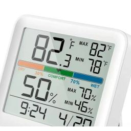 URANUS™ Digital Hygrometer and Thermometer with LCD Display and backlight & weather device with Temperature and Humidity Monitoring and digital clock image 4