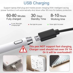 Universal Stylus Pen Compatible with iOS &Android Enabled Devices, High Precision & Sensitivity,Rechargeable Stylus Works with All The mobiles/Tabs Free Glove Inside The Box., White image 4
