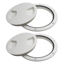 The Style Sutra 2pcs Marine Boat RV White 5" Access Hatch Cover Twist Out Deck Plate Screws |Motors | Parts & Accessories | Boat Parts |2 Piece Deck Plates image 1