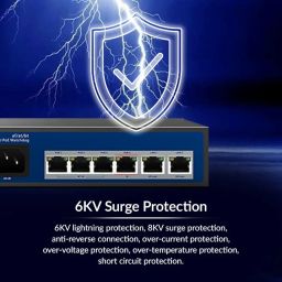 CP Plus 4EP + 2E Port 10/100Mbps AI PoE Switch | Easy and smart managed | Plug and Play | PoE Watchdog AI Function | CP-ANW-HP4H2-N65 image 5