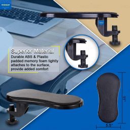 FreshDcart Adjustable Computer Arm Rest Ergonomic Attachable Computer Table Arm Support Stand Desk Rests Chair Extender for Home Office(Black Pack Of 1) image 2