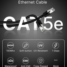 FEDUS 1000 MBPS 3 Meter High Speed RJ45 Cat5e Ethernet Patch Cable LAN Cable Internet Network Computer Cable Cord High Speed Gigabit Category 5 Wires for Modem, Router, Camera, LAN ADSL BLACK image 3