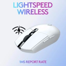 Logitech G304 Lightspeed Wireless Gaming Mouse, Hero Sensor, 12,000 DPI, Lightweight, 6 Programmable Buttons, 250h Battery Life, On-Board Memory, Compatible with PC/Mac - White image 2