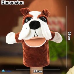 FunBlast Plush Animals Hand Puppet – Movable Mouth, Storytelling Toy for Kids, Soft Puppet for Fun Play Learning (Bull-Dog) image 2