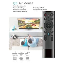 RuhZa Q5 Air Voice Control Fly Air Mouse for Gyro Sensing Game, 2.4GHz Wireless Microphone Remote Control Compatible with Smart TV,Android Box PC image 3