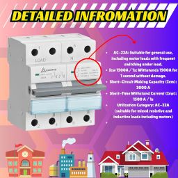 GADITES Dual Power Manual Control Transfer Switch, 100A (Single Phase) image 4