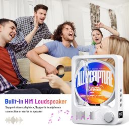 Desktop CD Player with Speakers, Oilsky CD Players for Home, Bluetooth 5.3 CD Player with Hi-Fi Stereo Sound,Remote Control,LED Display,Dust Cover,Supports CD/Bluetooth/TF Card/USB/AUX for Home image 2