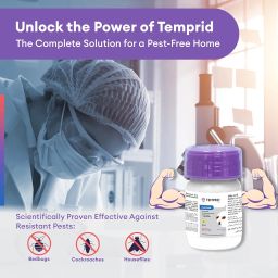 Temprid For Cockroach, Bedbugs And House Flies | Permanent Solution For Cockroach, Bed Bugs And House Flies | No Smell | No Kerosene Required | Mix Only With Water | Pest Control (50 ml), Liquid image 2