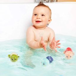 Storio Cute Swimming Baby Water Turtle Bath Toys for Toddlers | Set of 2 | Turtle Toy | 1-3, Floating Wind Up Toys for 1 2 3 4 5 Year Old Boy Girl, New Born Baby Bathtub Water Toys - 2pcs image 4
