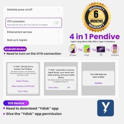 TECHNOVIEW Flash Drive 128GB 4 in 1 Pendrive with Light-ning, Micro USB, USB A, Type-C Interface Mini Hangable Pen Drive for iOS & Android Compatible with Phone, Pad, Android, PC and More Devices image 1