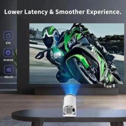 Omexcart 4K Decoding Projector Android 11 WiFi 5G Bluetooth Inbuilt Netflix Prime Video Hotstar 3W Speaker HDMI USB 150" Max Display (White) image 3
