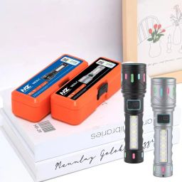 MZ M036C (Rechargeable LED Metal Torch) Zoomable with 5 Modes Flashlight, Super Bright 80W LED Light with 1200mAh Battery image 4