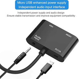ETZIN VGA to HDMI VgA Adapter, 1080P Splitter (1 in 2 Out) for Computer, Desktop, Laptop, PC, Monitor, Projector (VGA to HDMI VGa)-(EPL-290TC) image 3