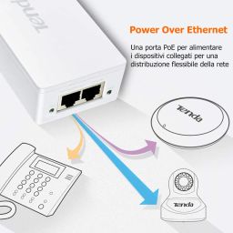 TENDA-PoE30G-AT Gigabit PoE Injector 30W Output Power | Compliant with IEEE 802.3af/at Standard |Power Distance Extension of up to 100 Meters |Plug and Play | image 3