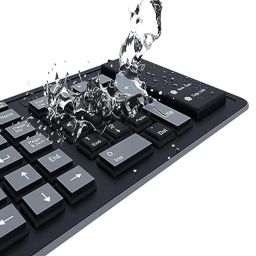 BLACK CROWN Silicone Keyboard Foldable Rollup Flexible Keyboard Full Size 103 Keys with Number Pad Waterproof/Dustproof Portable Travel Key-Board for PC/Laptop/Computer/Tablet (Black + Grey) image 5