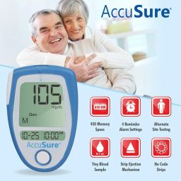 AccuSure Blood Glucose Monitoring System Test Strips, 25 Count (Multi Color) image 3