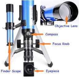 Refractor Telescope 400X40Mm with Tripod & Finder Scope, Portable for Kids Beginners, Travel Scope Moon Mirror, Stars Map Included image 4