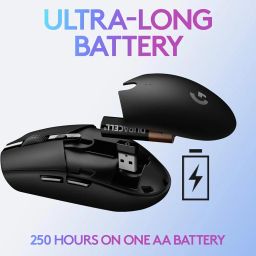 Logitech G304 Lightspeed Wireless Gaming Mouse, Hero Sensor, 12,000 DPI, Lightweight, 6 Programmable Buttons, 250h Battery Life, On-Board Memory, Compatible with PC/Mac - White image 3