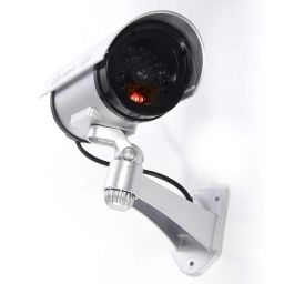 divinezon Fake Security CCTV Bullet Camera with Red Flashing Light | Pack of 1 | Silver image 1