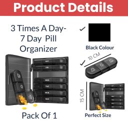 TEMPERIA Medicine Organizer Box for 1 Week, 3 Times a Day - Pill & Tablet Storage Box for Home - Moisture Proof Pillbox for Daily & Weekly Use - Travel-Friendly Small Container (MN03) image 1