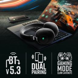 ZEBRONICS Duke Wireless Headphone with Up to 60h Backup, Supports Bluetooth, Dual Pairing, Gaming Mode, Environmental Noise Cancellation (ENC), LED Lights, Deep Bass, Voice Assistant Support (Black) image 4